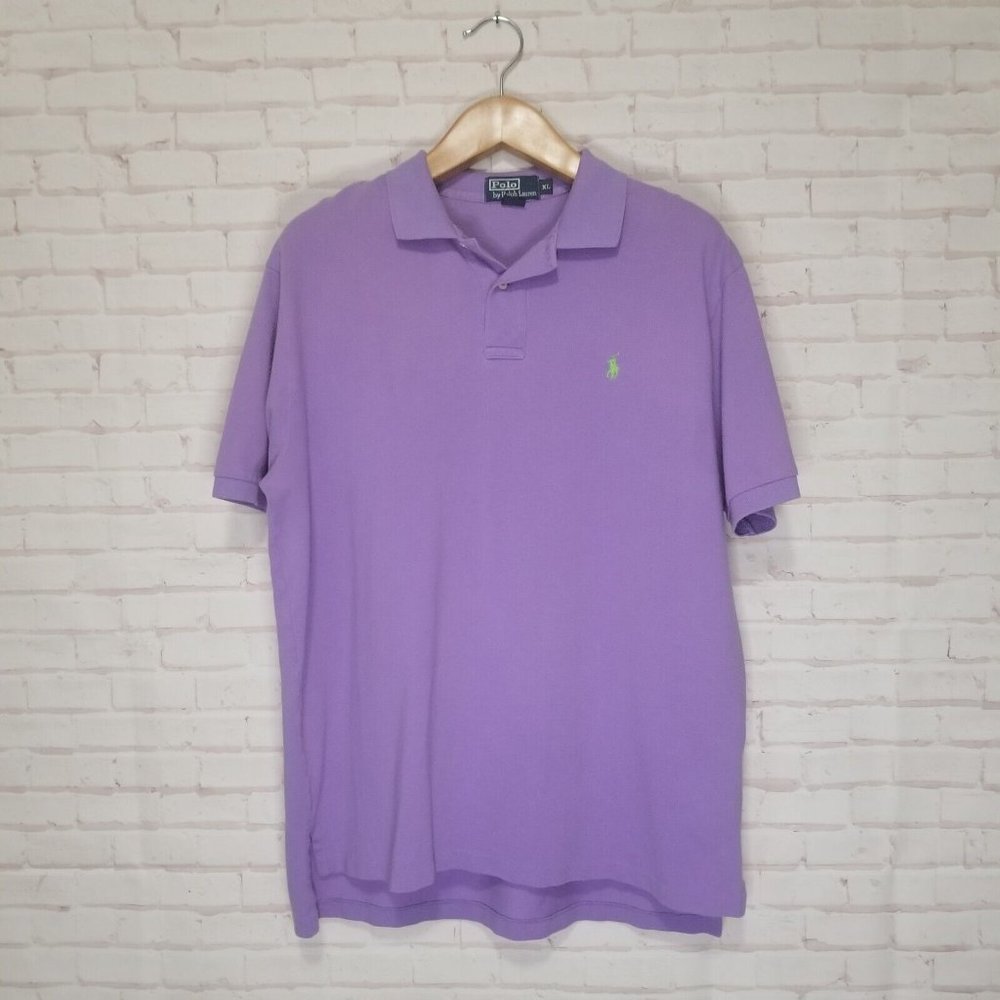 Polo Ralph Lauren Adult XL Purple Lightweight Golf Short Sleeve Quarter Button